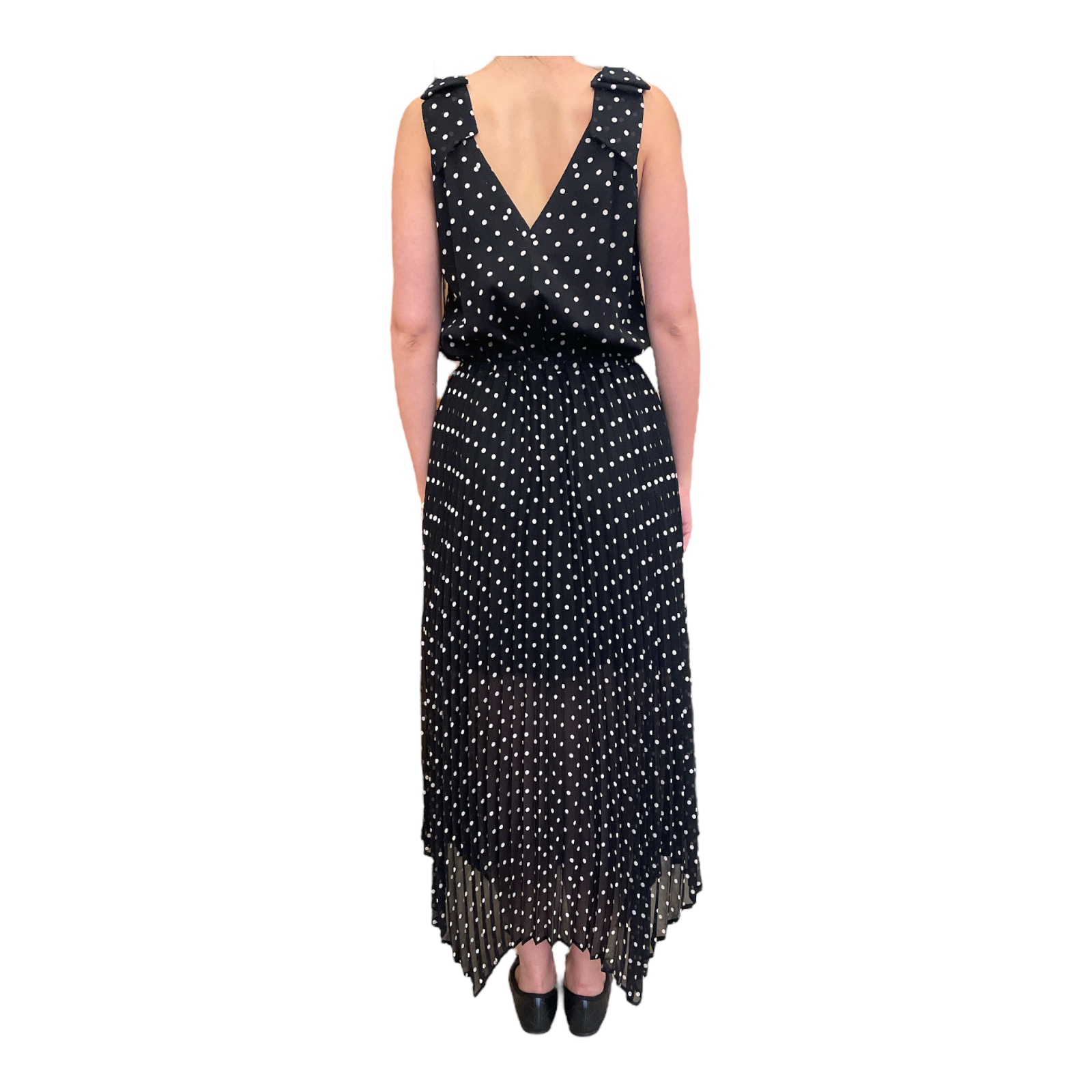 The_Kooples_White_dotted_black_midi_dress_Back