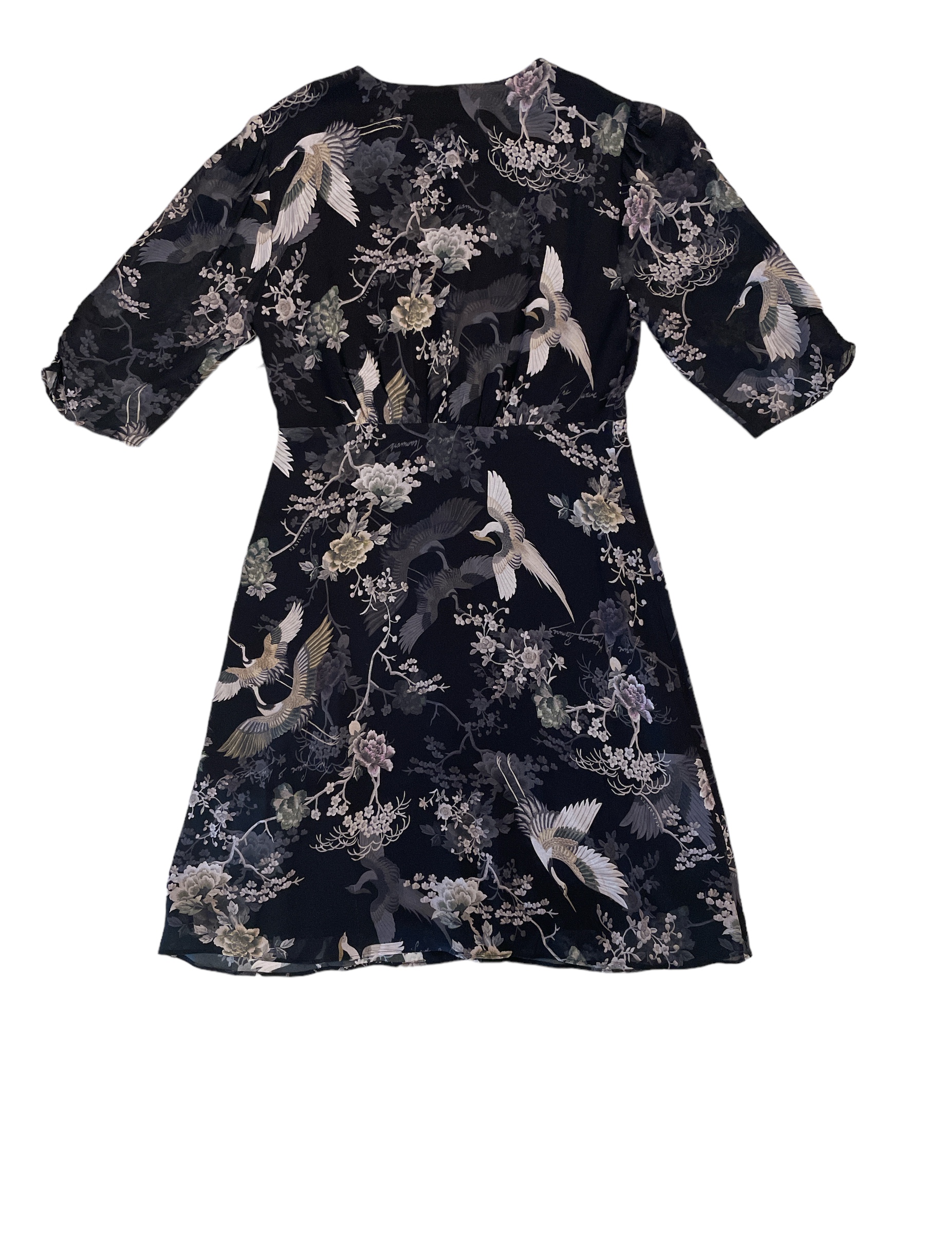 All_Saints_Black_and_Floral_Black_Dress_Back