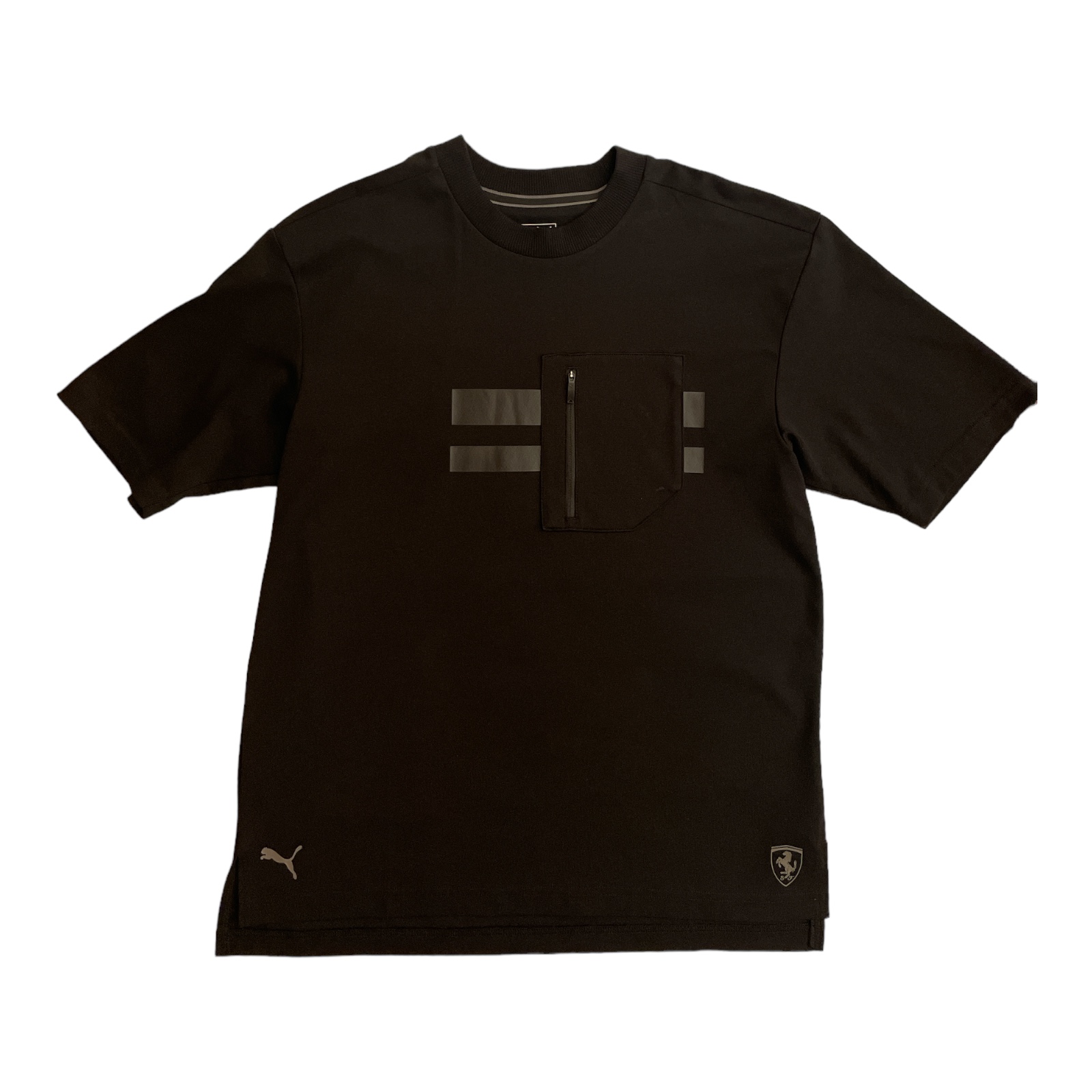 PUMA_Black_Shirt_with_Zip_pocket_Front