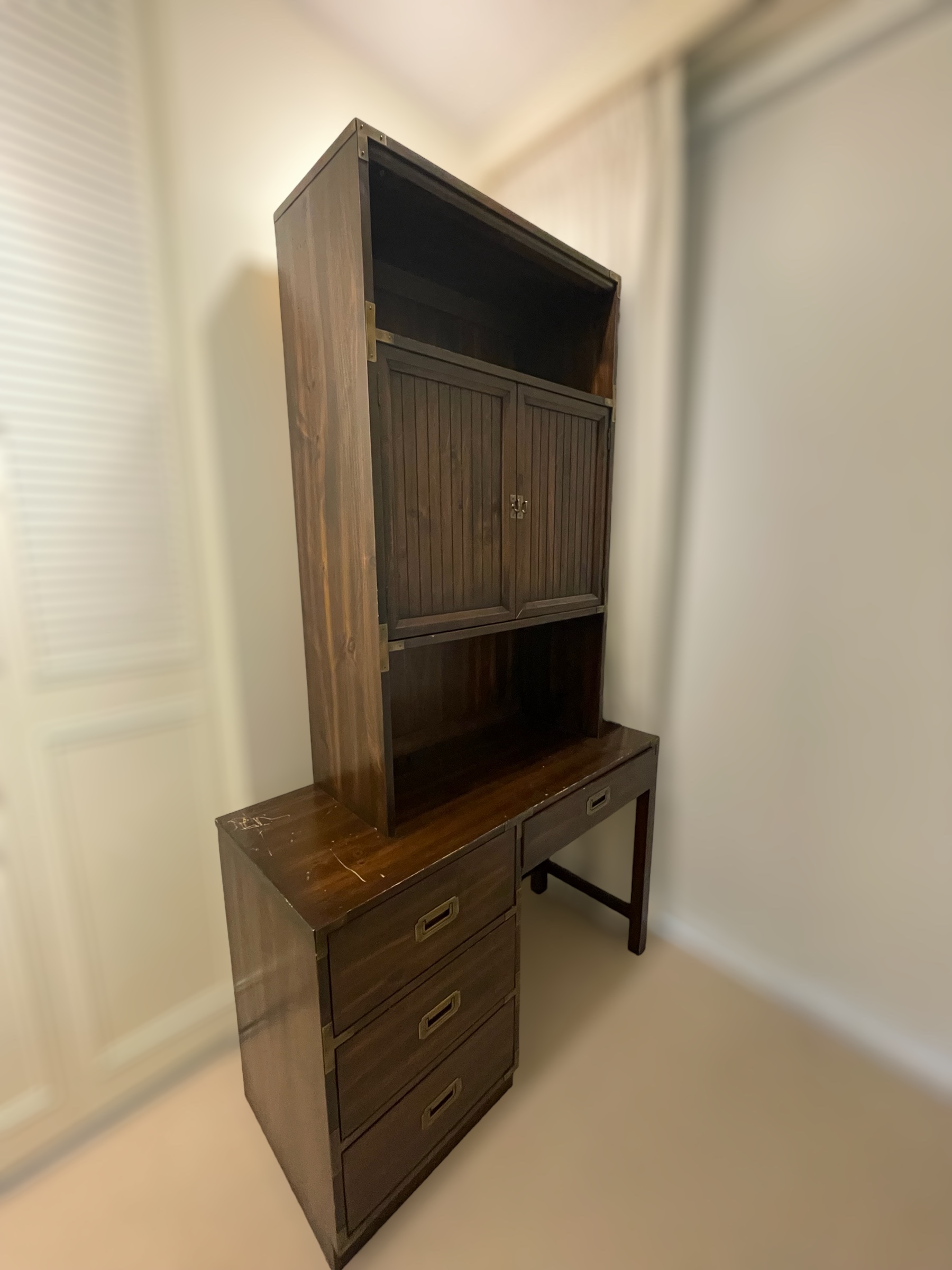 Kroehler Mid Century Solid Wood Dresser With Shelves Side View